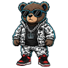 Cool Bear in Camouflage Pullover Hoodie