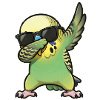 Dabbing budgie green