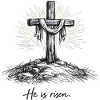 Crucifix He is Risen Easter Jesus