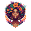 Floral Afro Queen