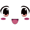 Cute face kawaii manga style
