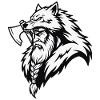 Wikinger-Ulfhednar-Krieger-Wolf-Berserker-Maskottchen