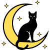 Cat Moon Stars Witchcraft