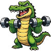 Crocodile Strength Training Cartoon