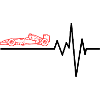 Red Racing Car Outline Graphic