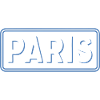 Pariser Straßenschild Himmelblau