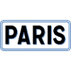 Paris in Linear Blue Silhouette