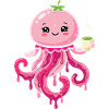 Méduse matcha de Kawaii mignonne