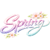 Spring lettering with flowers