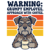Warning Grumpy Employee Approach With Coffee
