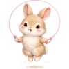 Cute bunny jumping rope