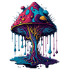 Psychedelic Glow Mushroom Forest