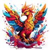 Feuerphönix Farbexplosion