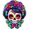 Sugar Skull Flower Crowns Art