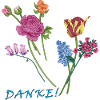 Danke mit einem Blumenstrauß 