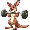 Chibi Kangaroo Dumbbell Workout Cheerful