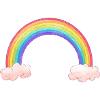Rainbow bow with clouds