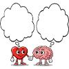 Heart and brain holding hands