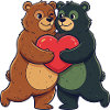 Two Bears Heart Friendship