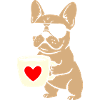 Frenchie Coffee Flat Design