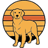 Dog Retriever Retro Sunset