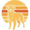Dog Retro Sunset Flat Icon