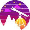 Retro Astronomy Telescope Sunset