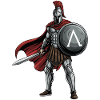 Hoplitisches Spartanisches Lambda-Schild-Schwert-Maskottchen