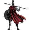 Spartan Back Spear Shield Maskottchen-Fitness