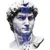 Classic neon cybernetic bust