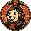 Retro Bunny Headphones Emblem