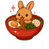 Bunny with noodles ramen kawaii bunny