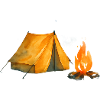 Camp Adventure Tent & Fire