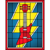 Glasmaleri-Gitarre mit Blitz