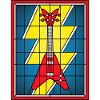 Glasmaleri-Gitarre mit Blitz