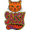 Sassy Cat Psychedelic Script