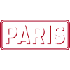 PARIS Retro 3D Weiß-Rot-Typografie