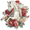 Cheval aux roses