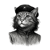 Chat avec béret