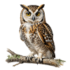 Nocturnal Owl on Branch