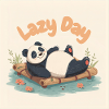 Panda ensieste sur radeau