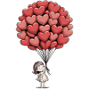 Heart Balloons -T-paita – Love Heart -motiivi