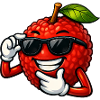 Coole Litchi Cartoon Sommerdesign Obst Frucht