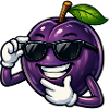 Cool Plum Cartoon Comic Fruit Summer