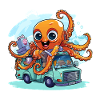 Squid captain in van