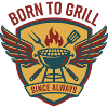 Né Pour Griller Blason Ailes Barbecue