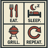 Eat Sleep Grill Start Again Barbecue