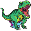 T Rex on Toilet Cartoon