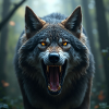 Aggressive wolf