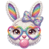 Easter Bunny Bubble Heart Glasses Rainbow